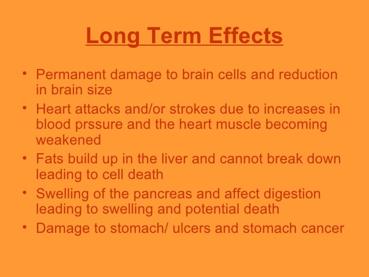 Short and long term effects of smoking cigarettes